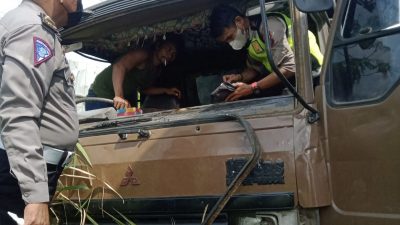Kecelakaan Tunggal di Lubuk Pakam, Supir Truk Tabrak Pagar Seng Tewas Ditempat