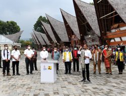 Kapolda Sumut, Gubsu dan Pangdam I/BB Dampingi Presiden RI Resmikan Penataan Kampung Ulos Huta Raja