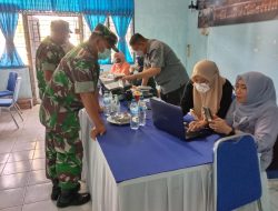 Danramil 23 Tinjau Vaksinasi Booster di Aula Kantor Camat Beringin