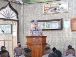 Sat Brimob Polda Sumut Peringati Isra Mi’raj Nabi Besar Muhammad SAW Tahun 1443 H/2022 di Mesjid Nurul Huda