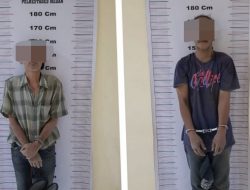 Polsek Medan Tuntungan Amankan Dua Pria Spesialis Pencuri Kabel Telkom