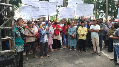 Polresta Deli Serdang Laksanakan Pengamanan Aksi Unras Para Pensiunan PT Mara Jaya Perkebunan Batu Rata