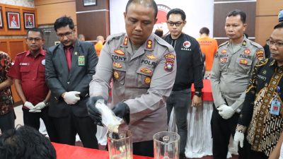 Satresnarkoba Polres Karimun Gelar Pemusnahan Barang Bukti Narkotika Jenis Pil Ekstasi Sebanyak 4390