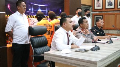 Sat Reskrim Polres Karimun Gelar Konferensi Pers Pengungkapan Tindak Pidana Perjudian