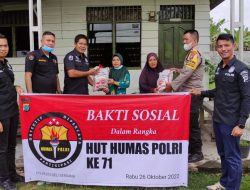 HUT Humas Polri Ke 71, Humas Polresta Deli Serdang Bagikan Sembako Ke Anak Yatim, Dan Kaum Duafa