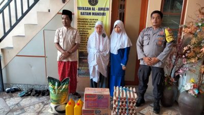 Polsek Bengkong Salurkan Bansos dari Kapolresta Barelang ke Yayasan Amilin Batam
