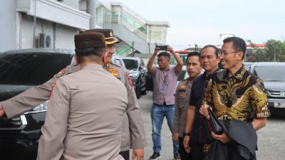 Kapolresta Deli Serdang Hadiri Penyambutan Wakapolda Sumut di Bandara Kualanamu