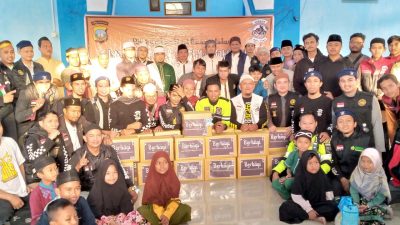 Peringati Isra Mi’raj, Komunitas BSB Bersama Polda Kepri Bagi Ratusan Sembako