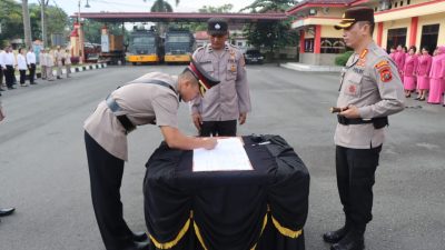 Kapolresta Deli Serdang Pimpin Sertijab Kasat Reskrim Dan Kapolsek Galang