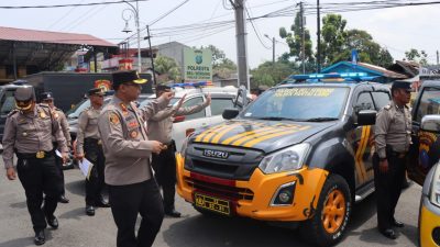 Polresta Deli Serdang Cek Kendaraan Dinas Persiapan Menjelang Pemilu