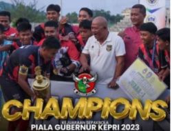 Yayasan Sepak Bola Kundur Juara 1 Bawa Pulang Piala Gubernur Kepri Zona Karimun 2023
