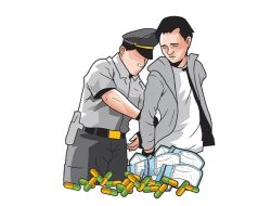 Doyan Nyabu, Seorang Pria Warga Desa Denai Sarang Burung Kecamatan Pantai Labu “terbodoh” saat di angkut Polisi