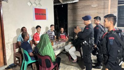Brimob Sumut Sambangi Pos Kamling, Dekatkan Diri dengan Warga Nias Lewat Patroli Dialogis”