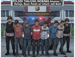Gagalkan Tawuran, Polsek Tanjung Morawa Amankan 7 Remaja, Busur Panah dan Celurit Jadi Bukti